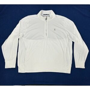 B Draddy Pullover Mens XXL White Long Sleeve 1/4 Zip Golf Streamsong Golf